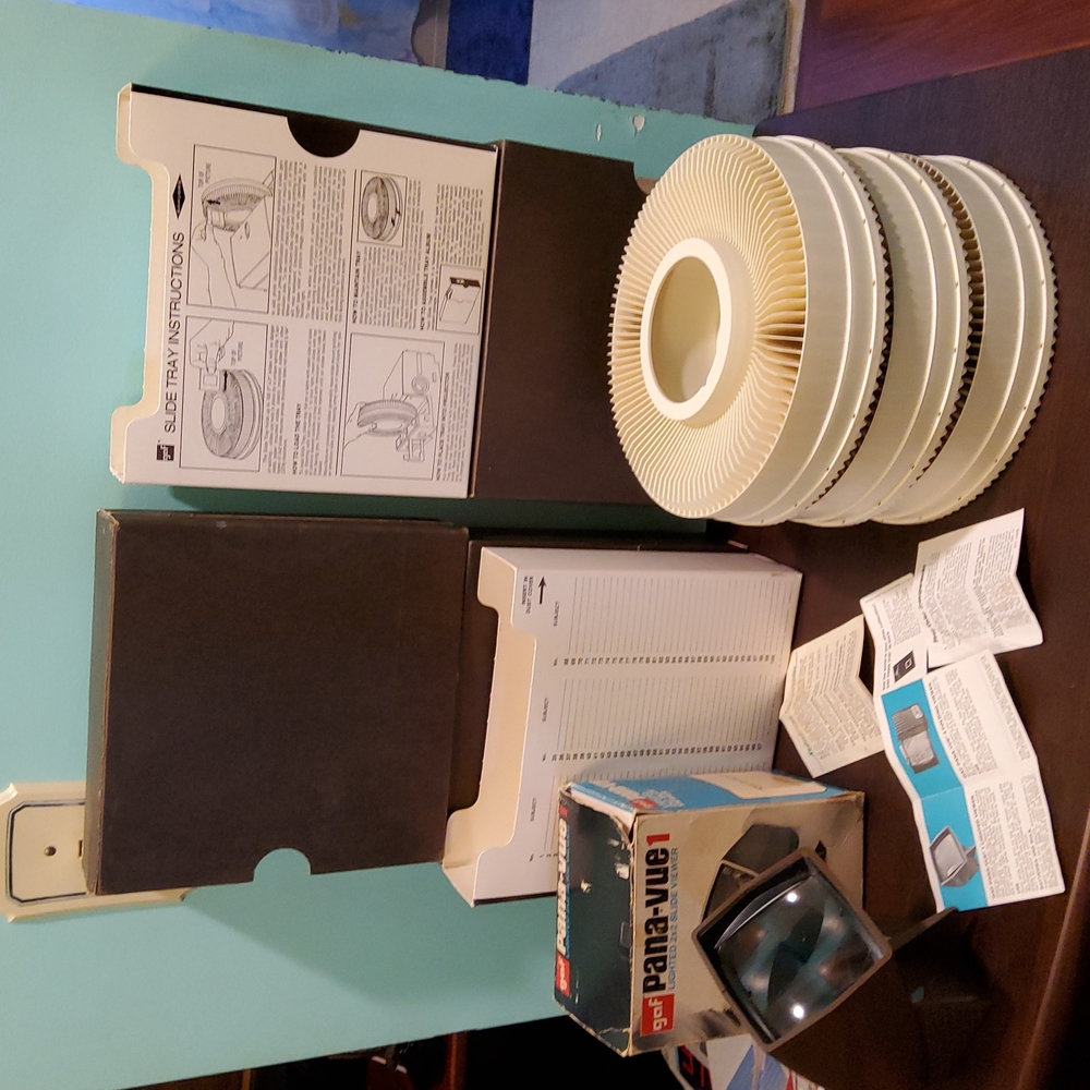 GAF Pana-Vue1 & 3 Rotary Slide Trays 1964